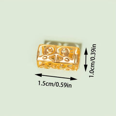10PCS Golden Dreadlock Beads Hair Jewelry For Braids Hair Rings
