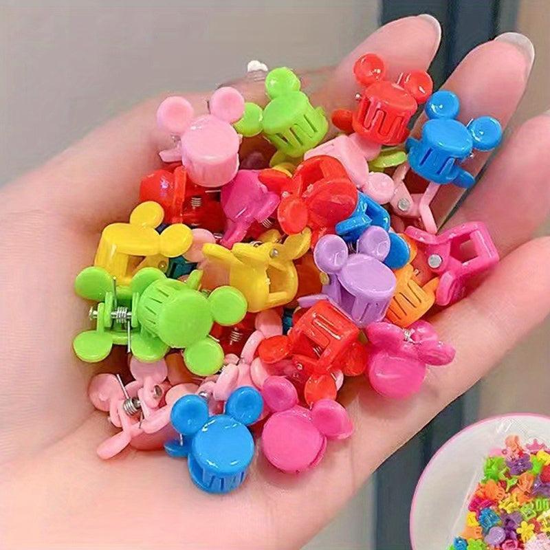 50pcs Mini Butterfly Hair Claw Colorful Side Clip Small Shark Claw