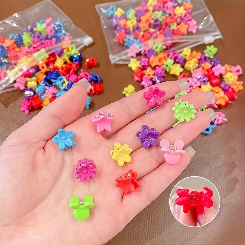 50pcs Mini Butterfly Hair Claw Colorful Side Clip Small Shark Claw