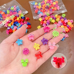 50pcs Mini Butterfly Hair Claw Colorful Side Clip Small Shark Claw