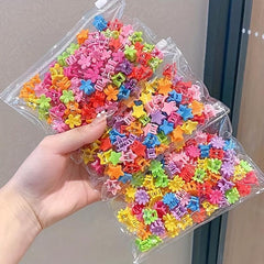 50pcs Mini Butterfly Hair Claw Colorful Side Clip Small Shark Claw