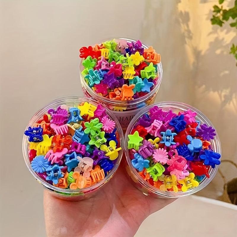 50pcs Mini Butterfly Hair Claw Colorful Side Clip Small Shark Claw
