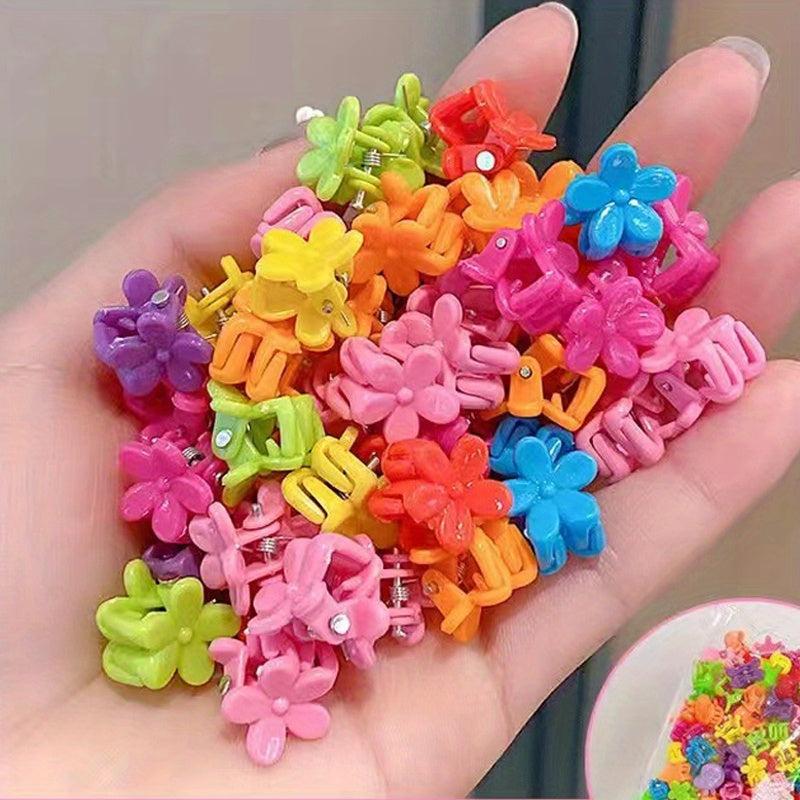 50pcs Mini Butterfly Hair Claw Colorful Side Clip Small Shark Claw