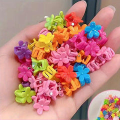 50pcs Mini Butterfly Hair Claw Colorful Side Clip Small Shark Claw