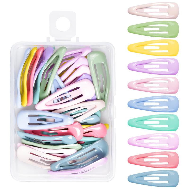 30 Pcs Mini Snap Hair Clips Metal Snap Hair Clips Mini Barrette Hair Clips