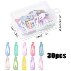 30 Pcs Mini Snap Hair Clips Metal Snap Hair Clips Mini Barrette Hair Clips