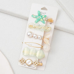 6pcs Ocean Series Hair Clip Vintage Seashell Starfish Hair Accessories