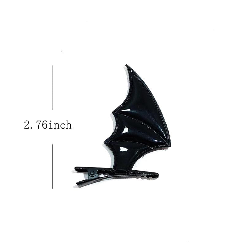 2pcs Bat Wings Hair Clip Cyberpunk Barrette Cosplay Party Halloween Horror Devil