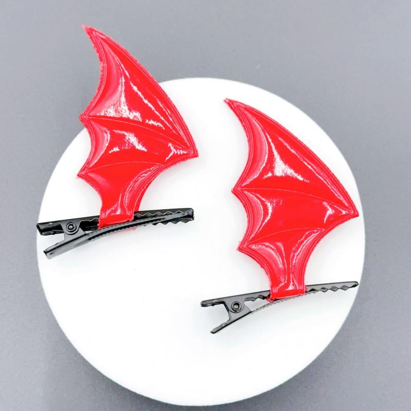 2pcs Bat Wings Hair Clip Cyberpunk Barrette Cosplay Party Halloween Horror Devil