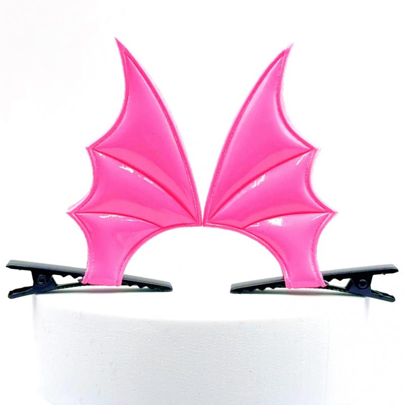 2pcs Bat Wings Hair Clip Cyberpunk Barrette Cosplay Party Halloween Horror Devil