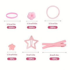 719pcs Candy Hair Accessories Set, Cartoon Fruit Rubber Band & Sweet Hair
