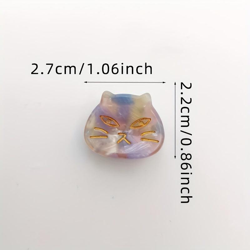 5pcs Cat Hair Clips Mini Hair Claw Tortoise Shell Acetate Resin Marble Hair