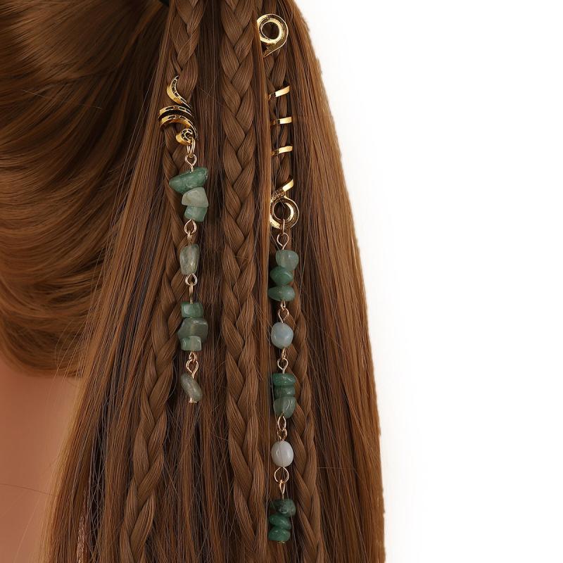 Amethyst Loc Beads Rings Crystal Braid Decor
