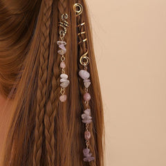 Amethyst Loc Beads Rings Crystal Braid Decor