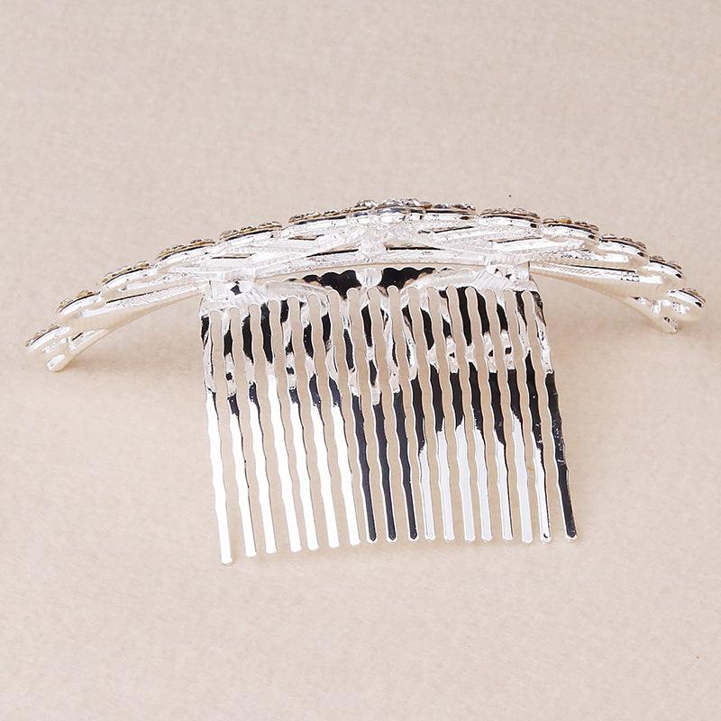 Mini Princess Crown Comb Rhinestone Hair Comb Faux Pearl Headwear