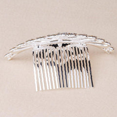 Mini Princess Crown Comb Rhinestone Hair Comb Faux Pearl Headwear