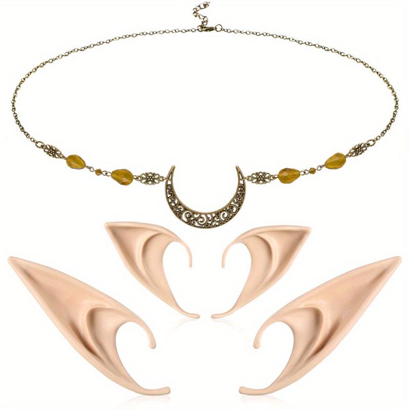 Elf Ears & Moon Head Chain Set for Cosplay Props
