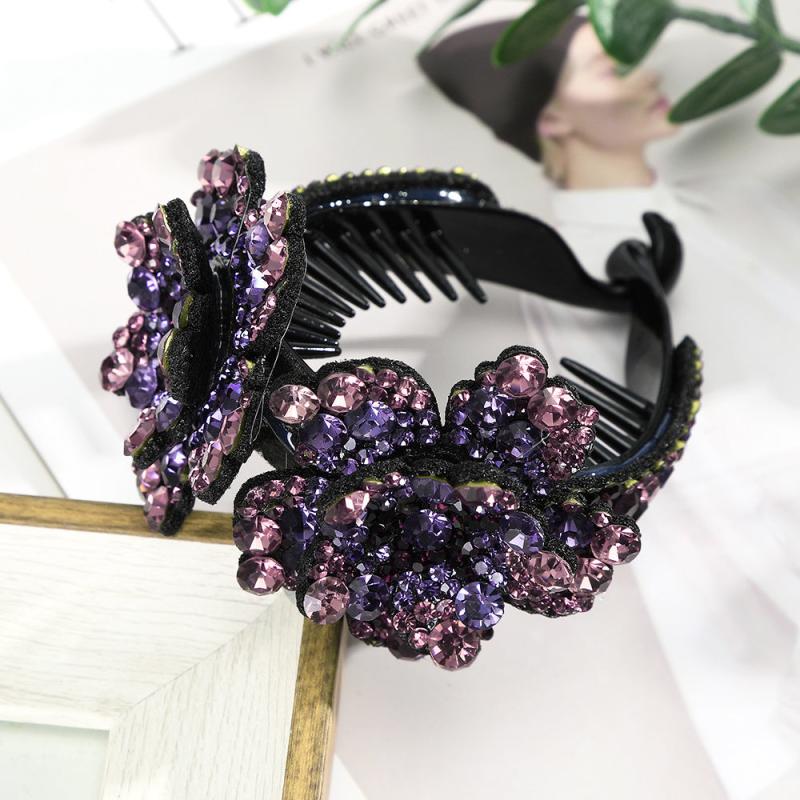 Rhinestone Flower Hair Clip for Women Birthday
