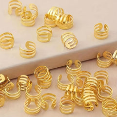 100PCS Viking Hair Beads Spiral Coils Dreadlock Braids Rings Clips Metal Cuffs