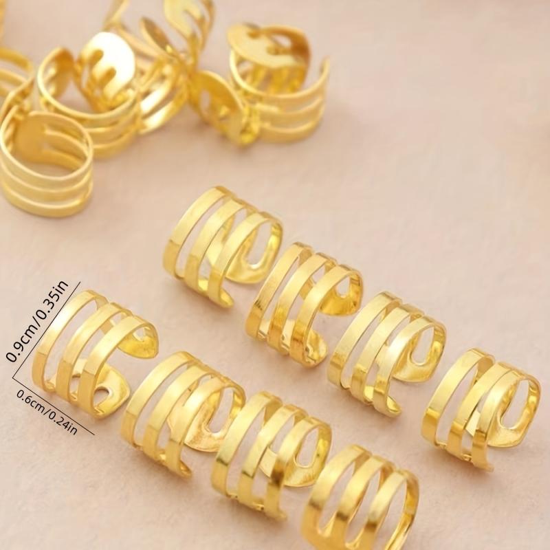 100PCS Viking Hair Beads Spiral Coils Dreadlock Braids Rings Clips Metal Cuffs