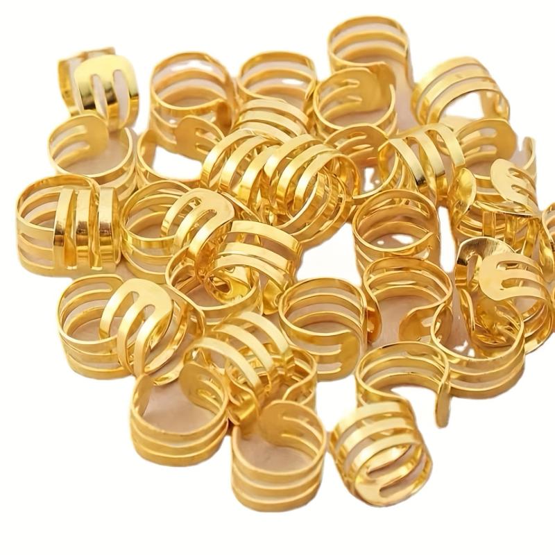 100PCS Viking Hair Beads Spiral Coils Dreadlock Braids Rings Clips Metal Cuffs