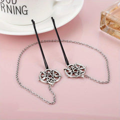 Viking Runes Hairpin Hair Clip With Metal Chain Vintage Hair Pin