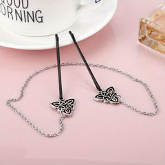 Viking Runes Hairpin Hair Clip With Metal Chain Vintage Hair Pin