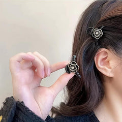 Mini Camellia Flower Hair Claw Vintage Hair Claw Nonslip Hair Clip