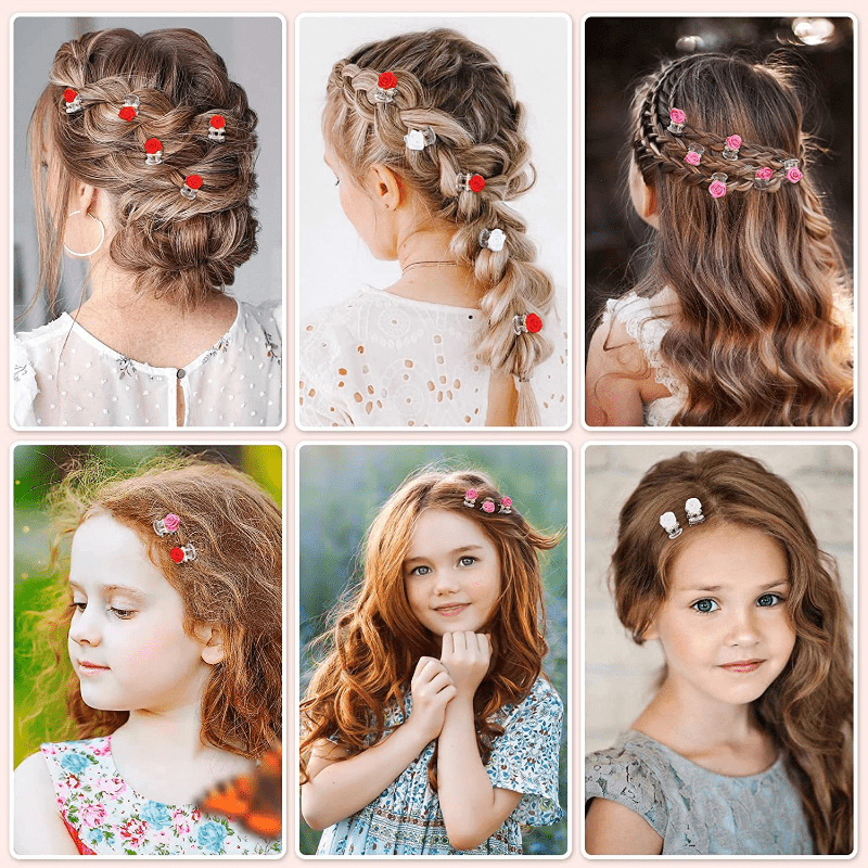 Mini Rose Decor Hair Claw Wedding Hairstyle Tool Women Girls Hair Accessories