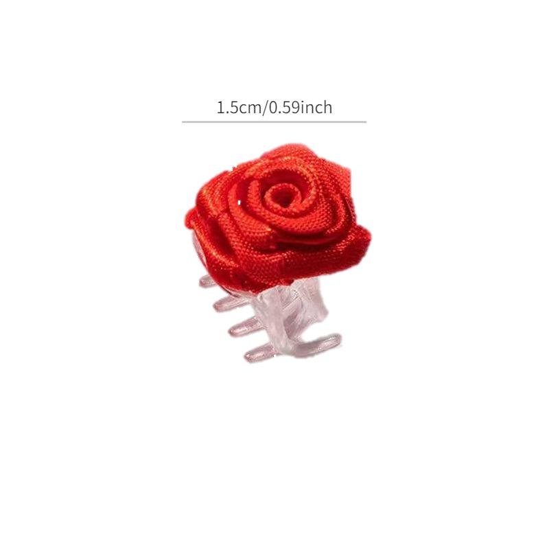 Mini Rose Decor Hair Claw Wedding Hairstyle Tool Women Girls Hair Accessories