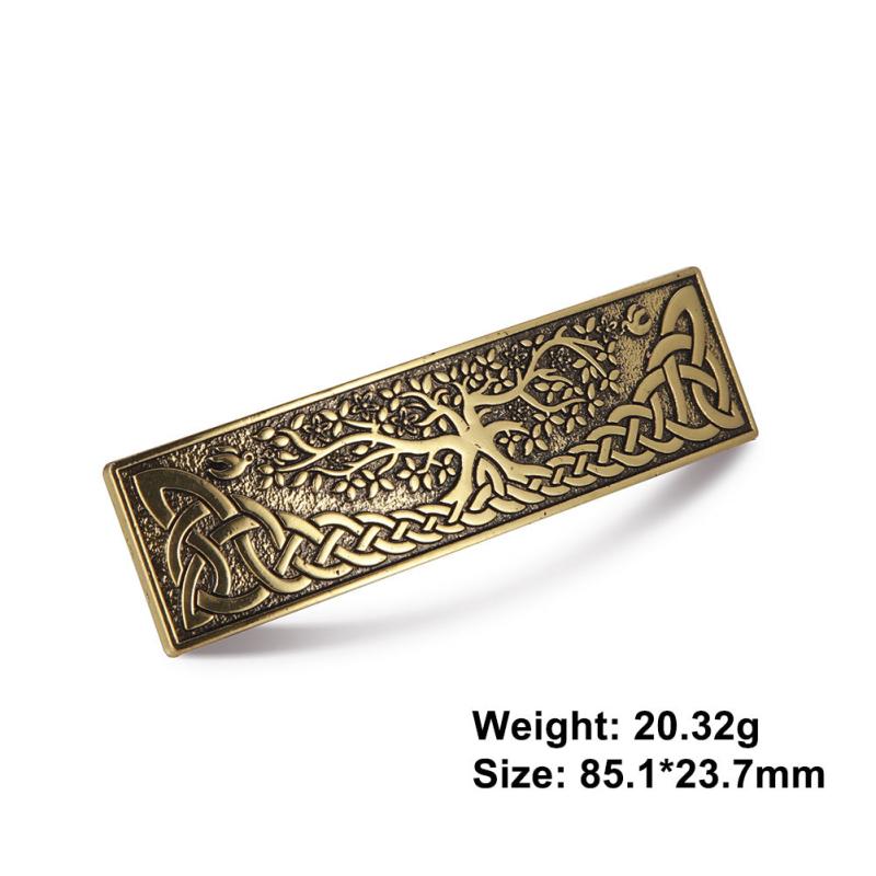 Golden Tree Pattern Hair Clip Viking Style Hair Accessories Vintage Celtic Style