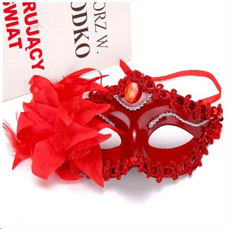 Halloween Mask Masquerade Lily Flower Mask Half Face Ladies Party Princess Sexy