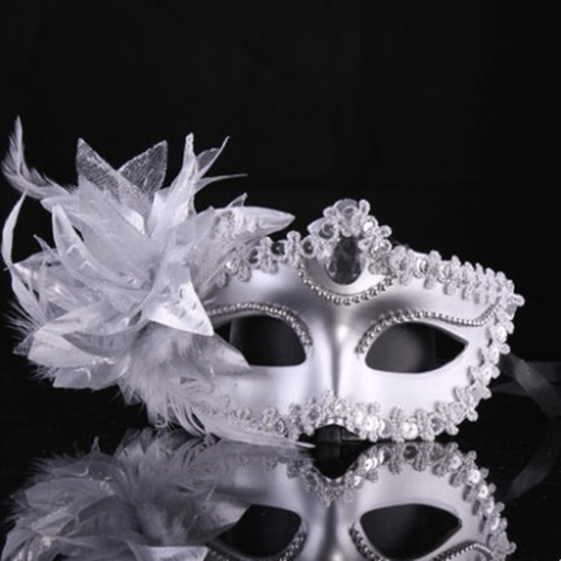 Halloween Mask Masquerade Lily Flower Mask Half Face Ladies Party Princess Sexy