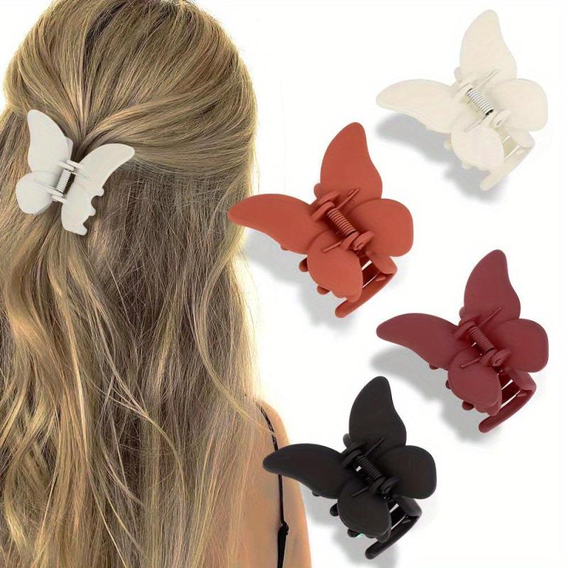 4pcs Matte Butterfly Hair Clips For Women Hair Claw Accessories