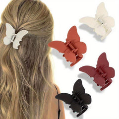 4pcs Matte Butterfly Hair Clips For Women Hair Claw Accessories