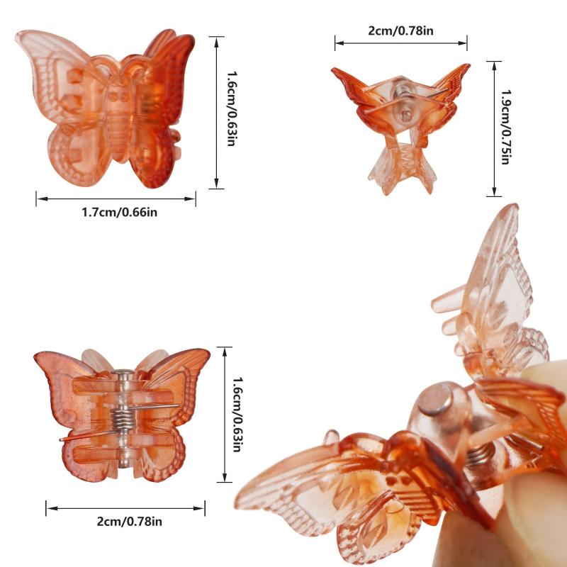50pcs Butterfly Hair Clips Mini Claw Clip Pastel Hair Clips