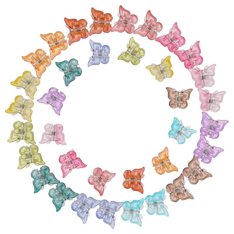50pcs Butterfly Hair Clips Mini Claw Clip Pastel Hair Clips