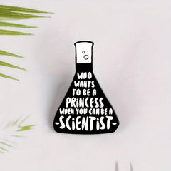Science And Coffee Enamel Brooches Metal Pins Badges For Friends