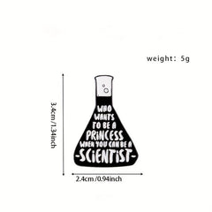 Science And Coffee Enamel Brooches Metal Pins Badges For Friends