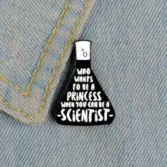Science And Coffee Enamel Brooches Metal Pins Badges For Friends
