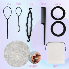 1000pcs Micro Rubber Bands Mini Hair Ties Toddler Comb Jumbo Seamless Hair Ties