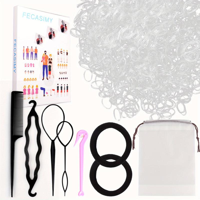 1000pcs Micro Rubber Bands Mini Hair Ties Toddler Comb Jumbo Seamless Hair Ties