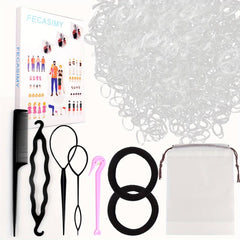 1000pcs Micro Rubber Bands Mini Hair Ties Toddler Comb Jumbo Seamless Hair Ties