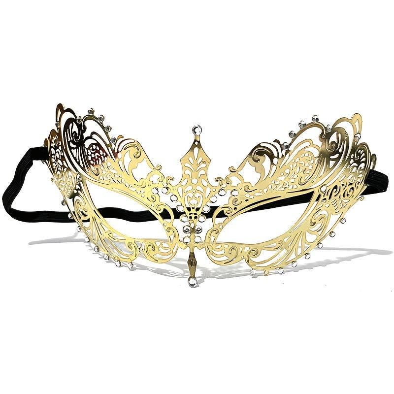 Gold Metal Half Face Masquerade Mask for Carnival Party