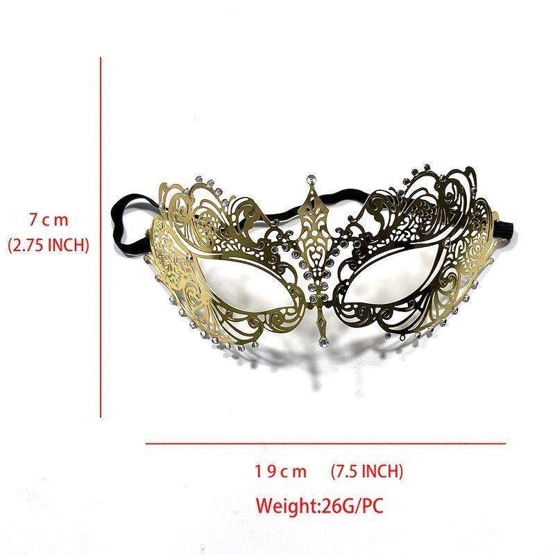 Gold Metal Half Face Masquerade Mask for Carnival Party