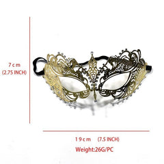 Gold Metal Half Face Masquerade Mask for Carnival Party
