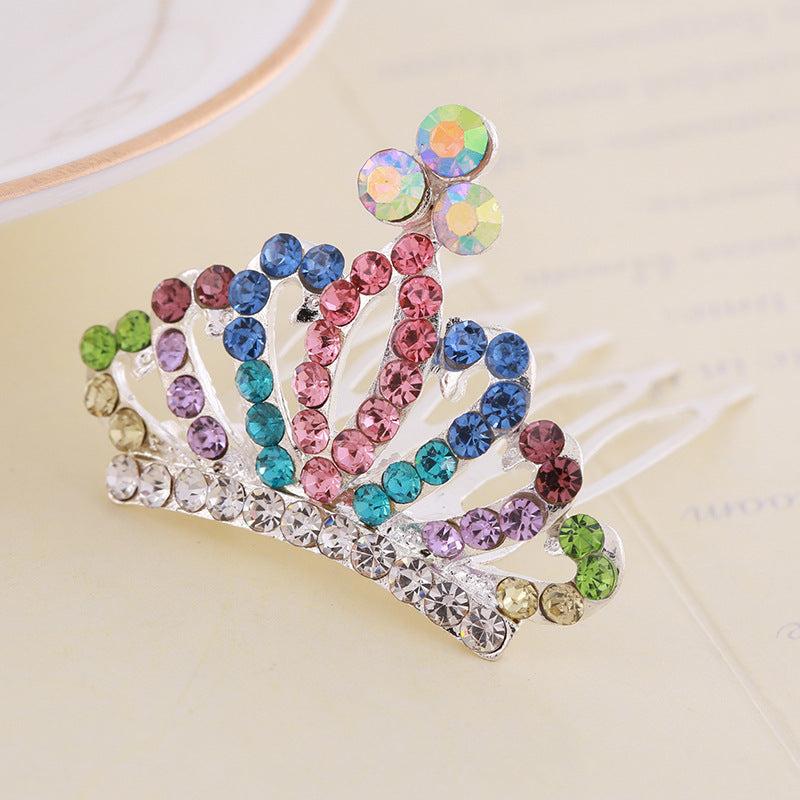 Mini Rhinestone Tiara Comb Silvery Crystal Crown Costume Birthday Crowns Hairpi