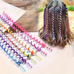 6pcs Rainbow Hair Twister Clip with Crystal Beads Hair Accessories