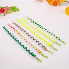 6pcs Rainbow Hair Twister Clip with Crystal Beads Hair Accessories