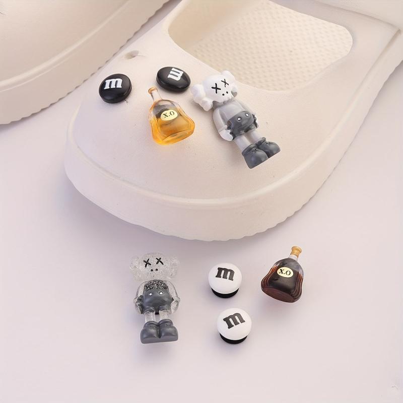 10pcs Mini Drink Bottle Shoe Charm Chain Clogs Buckle Sandal Slipper